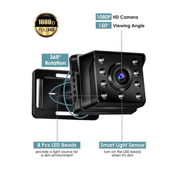 Zacro 1080P Baby Car Camera, 4.3" Baby Camera with HD Night Vision - Picture 2 of 9